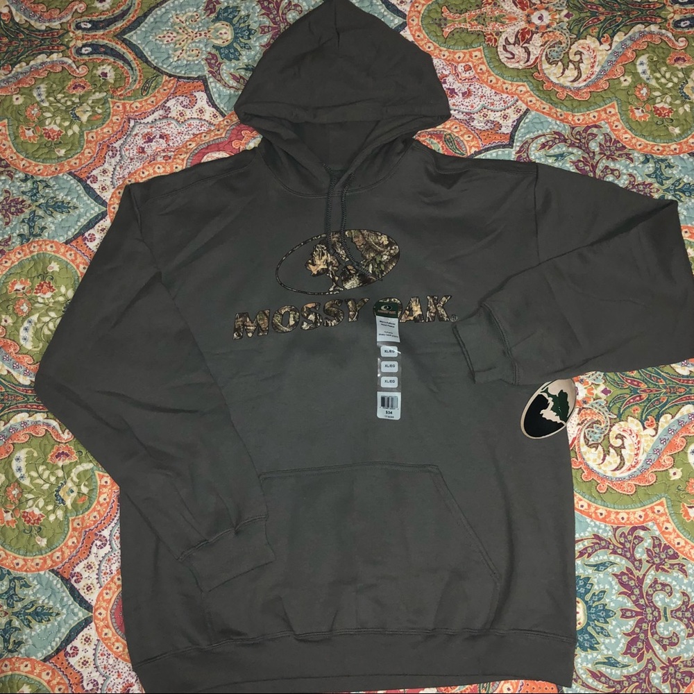 XL Mossy Oak Grey Hoodie New W/Tags